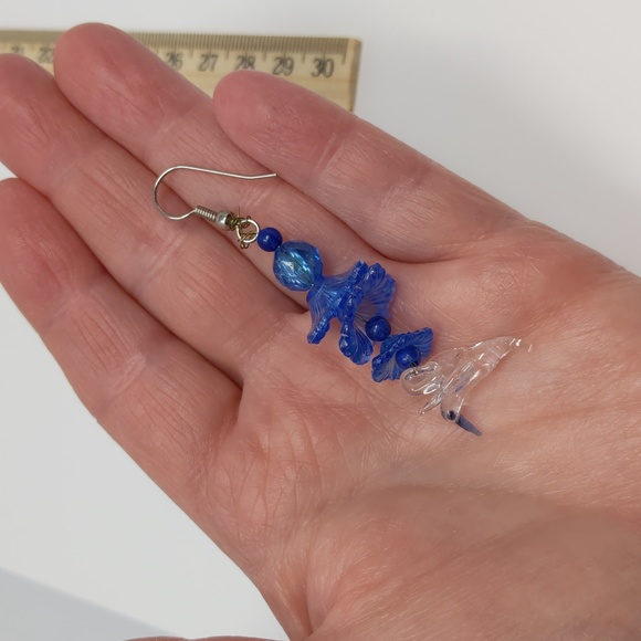 Glass Hummingbird Earrings - Picture 6 of 6